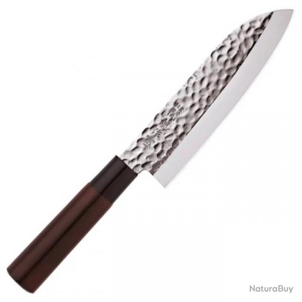 CoOUTEAU  dcouper japonais Santoku Effet martel