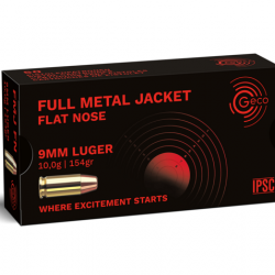 Munitions GECO FMJ CALIBRE 9 mm Luger - FMJ 10,0g/154gr subsonique 20 boites (1000 munitions )