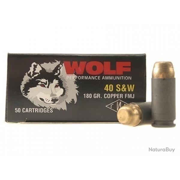 CARTOUCHES WOLF CAL. 40 S&W 180 Grs. FMJ 20 boites ( 1000 munitions )