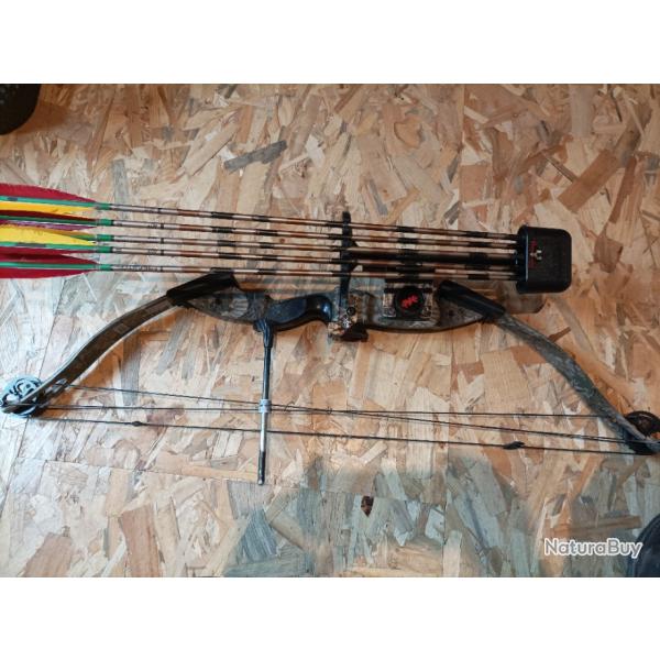 Arc de chasse pour gaucher+ 6 flches