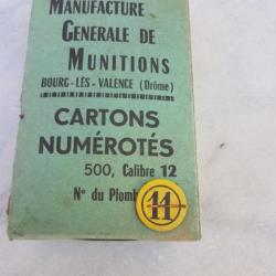 1 boite cartons de fermetures numérotes cal 12