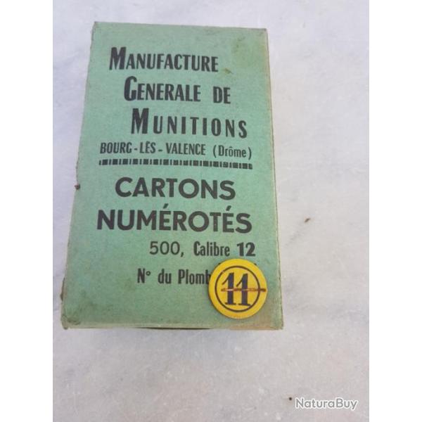 1 boite cartons de fermetures numrotes cal 12