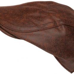 Beret Casquette Cuir Marron Havane Suedine Ajustable Kylro Taille unique Marron