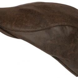 Beret Casquette Cuir Marron Chocolat Suedine Ajustable Kylro Taille unique Marron