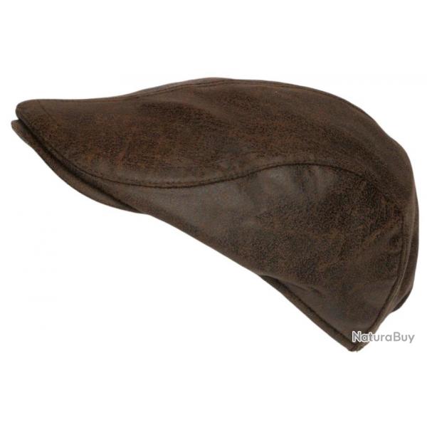 Beret Casquette Cuir Marron Chocolat Suedine Ajustable Kylro Taille unique Marron