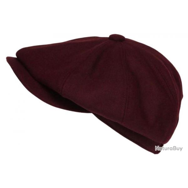 Beret Casquette Gavroche Rouge Bordeaux Feutre Tradition Anster Taille unique Rouge