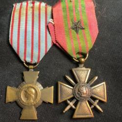 medaille croix de guerre et combattant