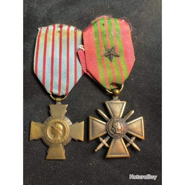 medaille croix de guerre et combattant