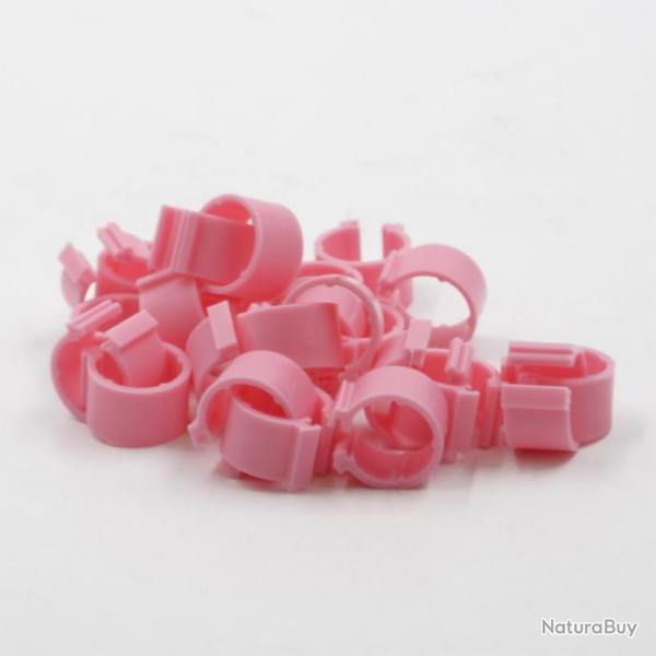 bagues  clips 25 mm (50) rose (Taille 9)