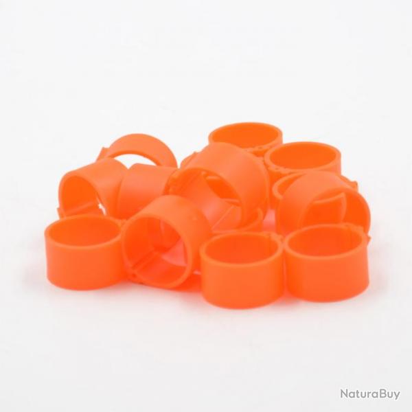 Lot de 25 bagues 18mm orange fluo (Taille 5)