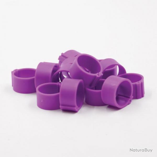 Lot de 25 bagues 18mm violet (Taille 10)