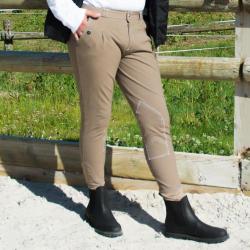 Pantalon équitation homme à pinces taupe