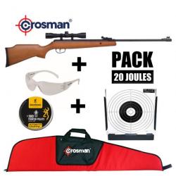 PACK CARABINE AIR CROSMAN OPTIMUS + LUNETTE - Plomb 4.5mm / 19.9J