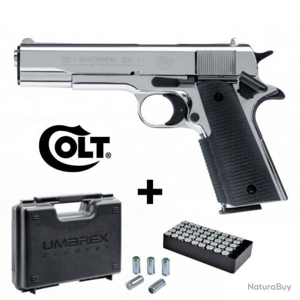 PISTOLET A BLANC COLT 1911 A1 Chrome 9MM PAK