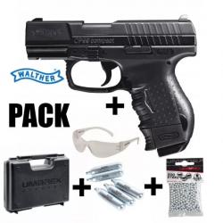 PACK PISTOLET WALTHER CP99 Noir - 4.5mm BB - CO²