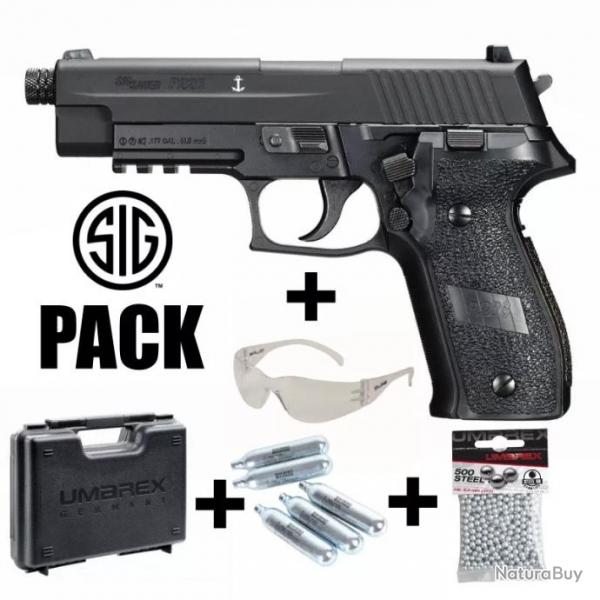 PACK PISTOLET SIG SAUER P226 - Blowback - 4.5 mm BB et Plombs - CO / 2.8 J