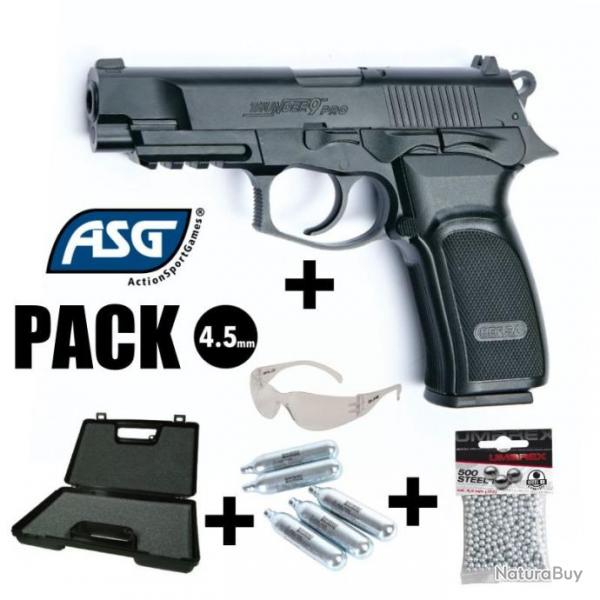 PACK PISTOLET ASG BERSA THUNDER 9 PRO Noir - 4.5mm BBs - CO