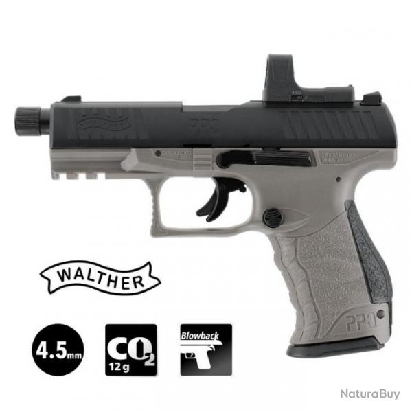 PISTOLET WALTHER PPQ M2 Q4 TAC COMBO 4.6" Gris VISEUR RDS 8 - 4.5mm Plomb CO