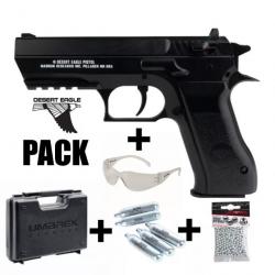 PACK PISTOLET DESERT EAGLE BABY Noir - Culasse fixe - 4.5mm BB - CO² / 2.8J