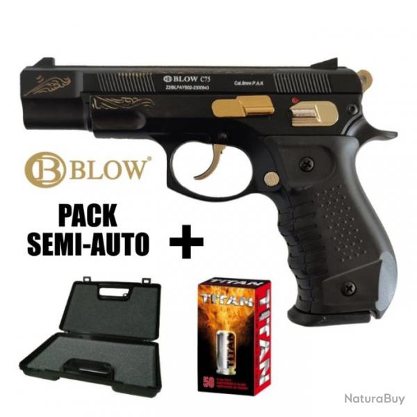 PISTOLET A BLANC BLOW C75 "EL NINO" Black grip 9MM PAK