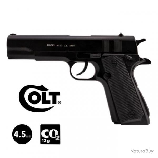 PISTOLET COLT 1911 Auto Ordonance Noir - Culasse fixe - 4.5 mm BB - CO / 2.5J