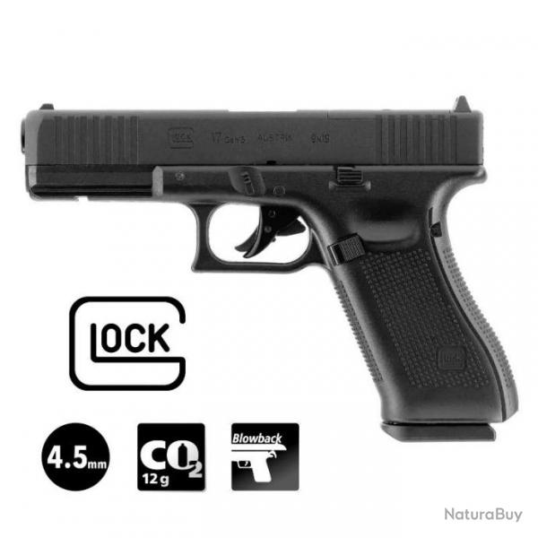 PISTOLET GLOCK 17 Gen5 Noir - 4.5 mm Plombs - CO 3J