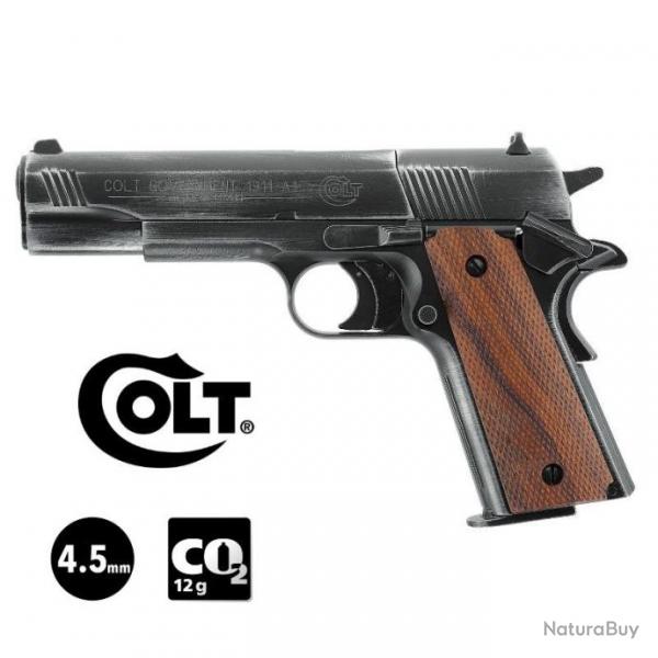 PISTOLET COLT 1911 GOVERNMENT A1 VIEILLI - 4.5 mm Plomb - CO / 4J