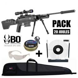 PACK CARABINE A AIR COMPRIME BLACK OPS SNIPER 4.5 Plombs - 19.9J