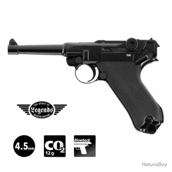 PISTOLET P08 LEGEND BLOWBACK CAL. 4.5mm BB CO2