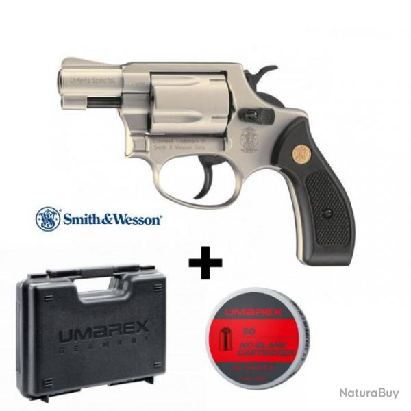 REVOLVER A BLANC SMITH & WESSON CHIEFS SPECIAL Nickel 9 MM RK