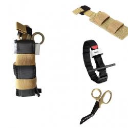 Ensemble Garrot + Porte-garrot universel beige + ciseaux médicaux beige