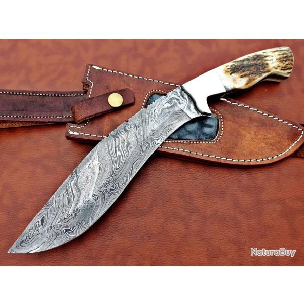 Couteau Kukri en acier de Damas 35,55 cm