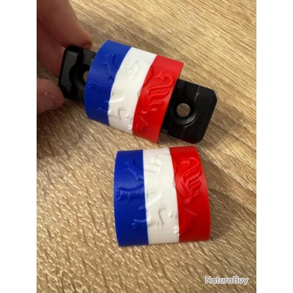 Clips Couvre-Rail Picatinny FRANCE Bleu Blanc Rouge/Drapeau Franais lion pice AR15