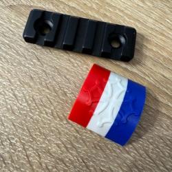 Clips Couvre-Rail Picatinny FRANCE Bleu Blanc Rouge/Drapeau Français Croix Occitane pièce AR15