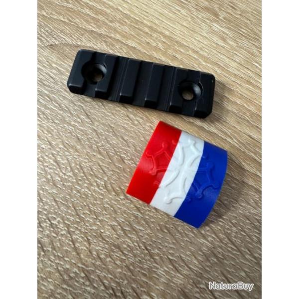 Clips Couvre-Rail Picatinny FRANCE Bleu Blanc Rouge/Drapeau Franais Croix Occitane pice AR15