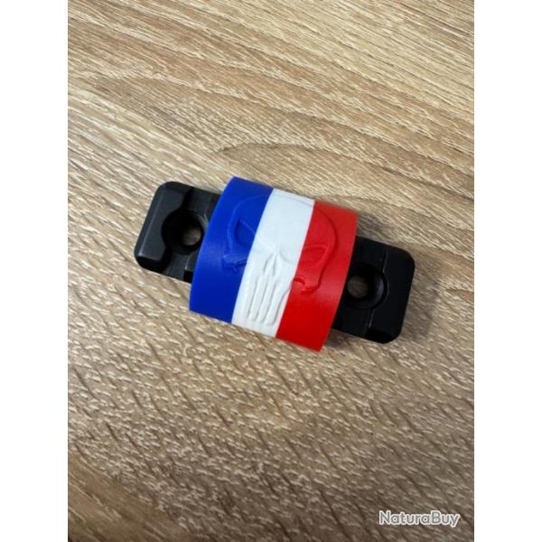 Clips Couvre-Rail Picatinny FRANCE Bleu Blanc Rouge/Drapeau Franais Punisher pice AR15