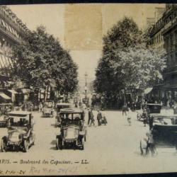 PARIS - Boulevard des Capucines, carte postale ancienne 1924