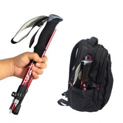 Bâton Télescopique de Randonnée Léger en Aluminium Longueur Réglable 110CM Canne de Marche Trek