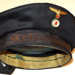 CASQUETTE/BÂCHI de la KRIEGSMARINE ALLEMANDE de la SECONDE GUERRE.  /8714