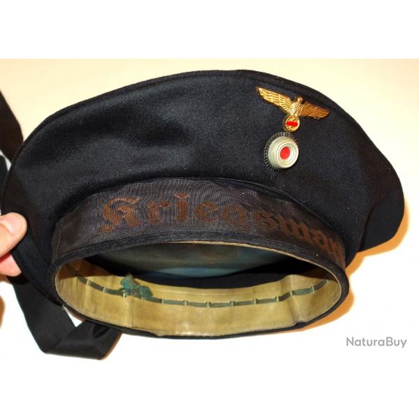 CASQUETTE/BCHI de la KRIEGSMARINE ALLEMANDE de la SECONDE GUERRE.  /8714