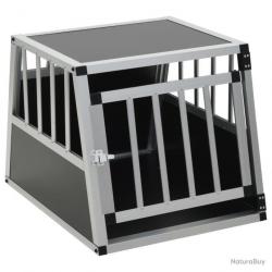 CAGE DE TRANSPORT POUR CHIEN TAILLE MOYENNE EN COFFRE DE VOITURE AVEC UNE PORTE 54 X 69 X 50 CM ALU