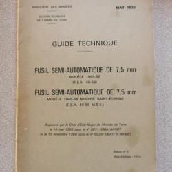 Guide technique MAT 1032 - Fusil semi-automatique de 7,5 mm - modèle 1949-56