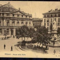 Italie Carte postale ancienne, Milan - Piazza della Scala 1900's