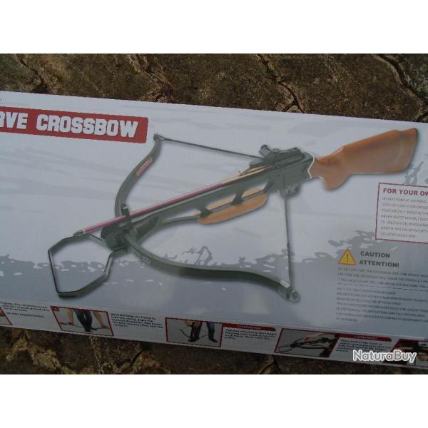 Fusil Arbalte HOMME Puissance 150 LBS Vise Manche Composite Marron + 2 Flches Etrier  MK 150A1