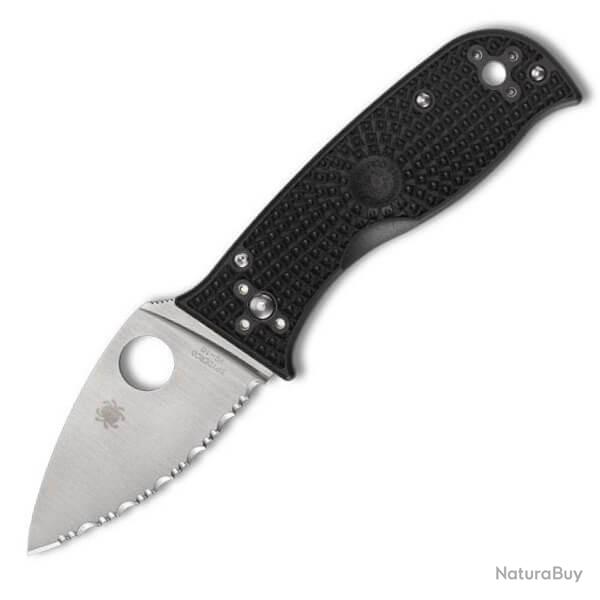 C69SBK3 Couteau de poche crant Spyderco "LIL' TEMPERANCE 3 " noir