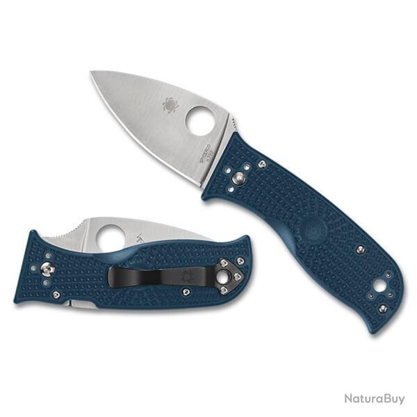 C69PBL3K390 Couteau de poche Spyderco "LIL' TEMPERANCE 3 " bleu