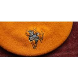 BERET LOVERGREEN ORANGE - BRODÉ BECASSE - TU - NEUF