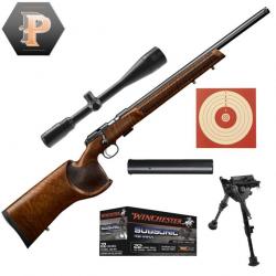 Pack Sniper Carabine CZ 457 Varmint MTR Cal.22LR Match 20" fileté 1/2x20+ Lunette 6-24X42 + Bipied +