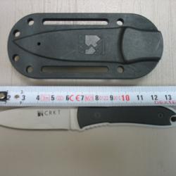 * Couteau de Cou CRKT "Carson Design" F4-02N / lame acier carbone simple tranchant *