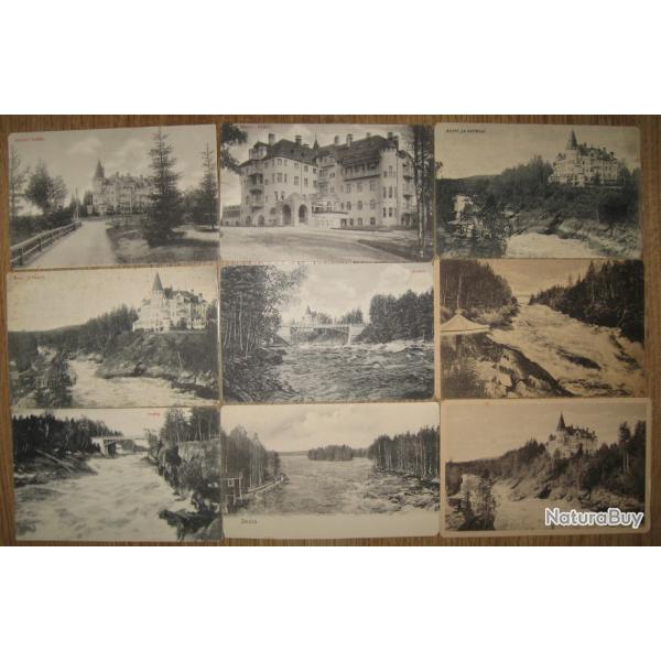 9 pices, Suomi - Finlande Carte postale ancienne, Imatra Hotell 1900's